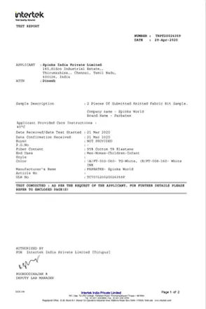 Intertek Test Report